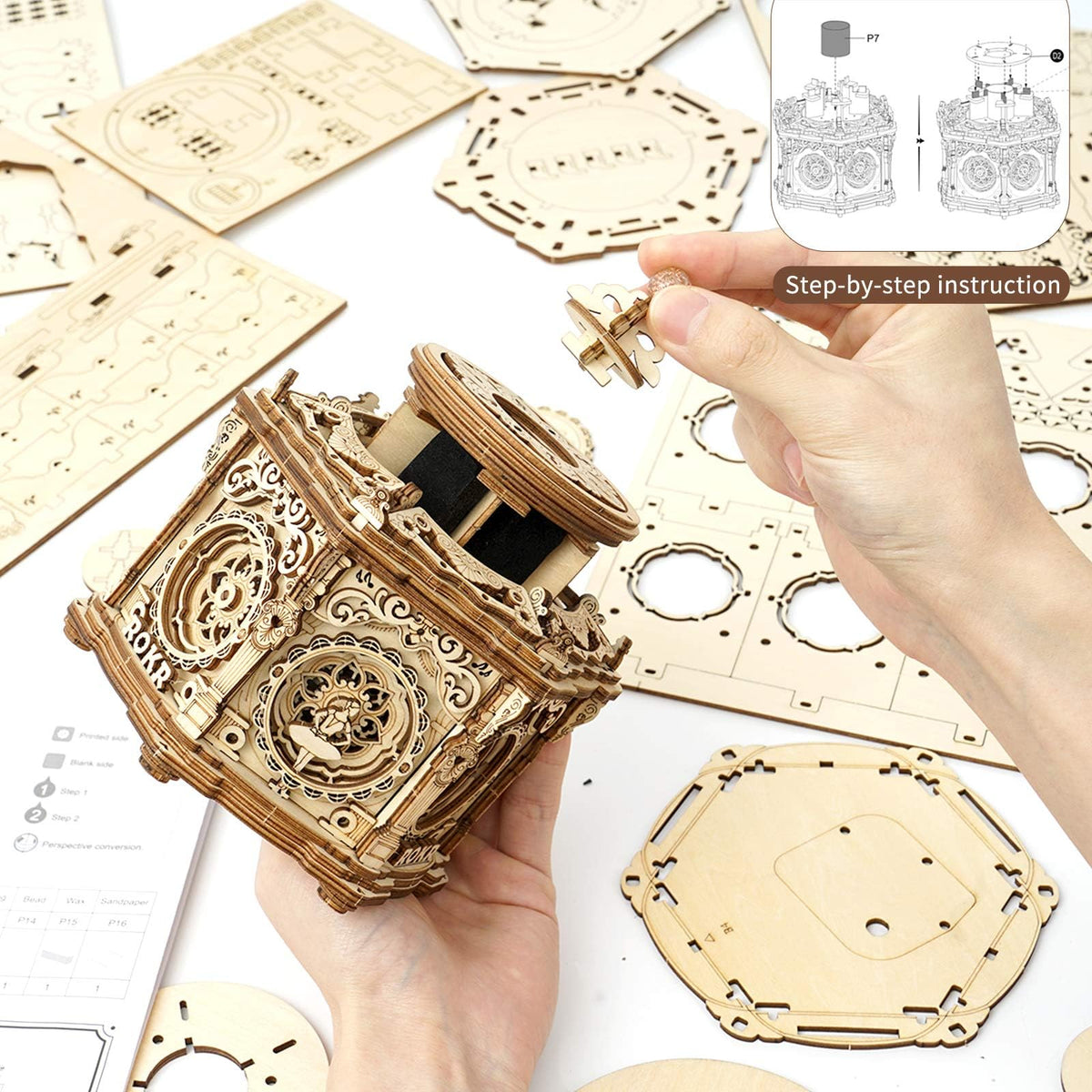 ROKR Secret Garden music box rotating diorama creates a charming moving centerpiece.