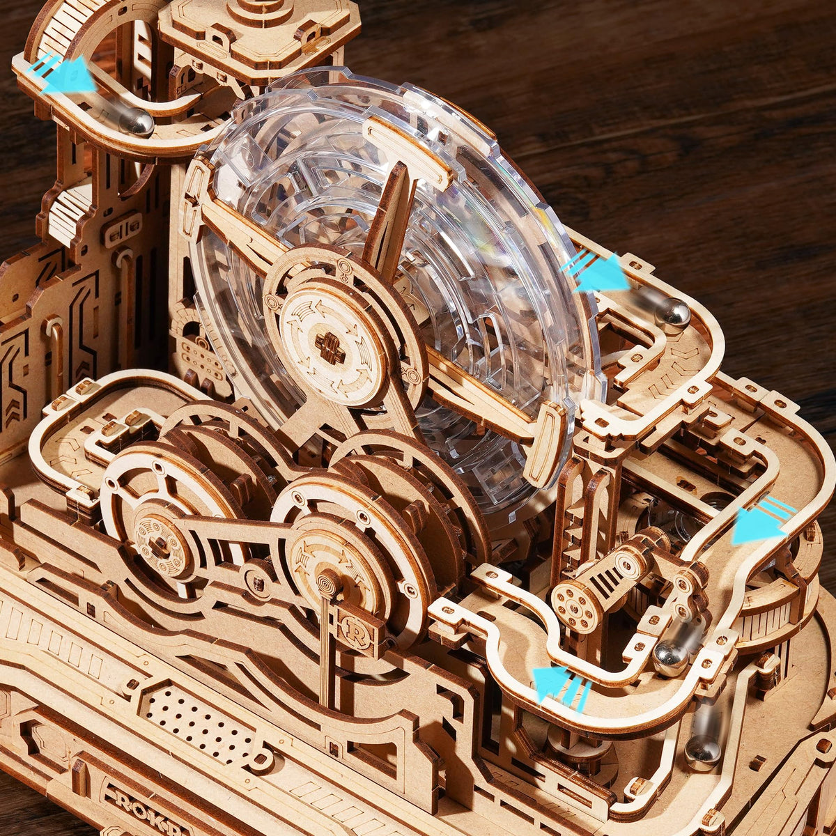ROKR Self powered mechanisms demonstrating mechanical design without power sources