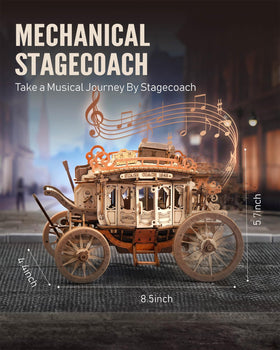 ROKR Stagecoach wind-up mechanism demonstrates motion and mechanical curiosity