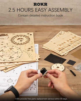 ROKR Starry Night Music Box interlocking pieces fit with satisfying precision