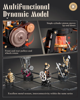 ROKR Thermo Engine piston dynamics show synchronized movement for display.