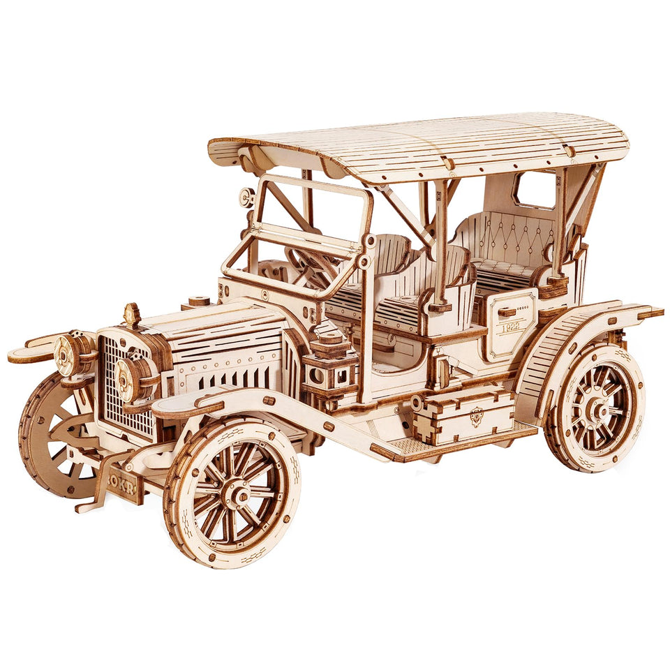 ROKR vintage car model 1:15 front view, perfect for display and collection