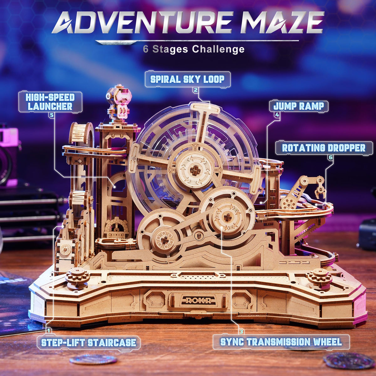 ROKR Wooden Puzzle assembly highlighting durable construction for endless play