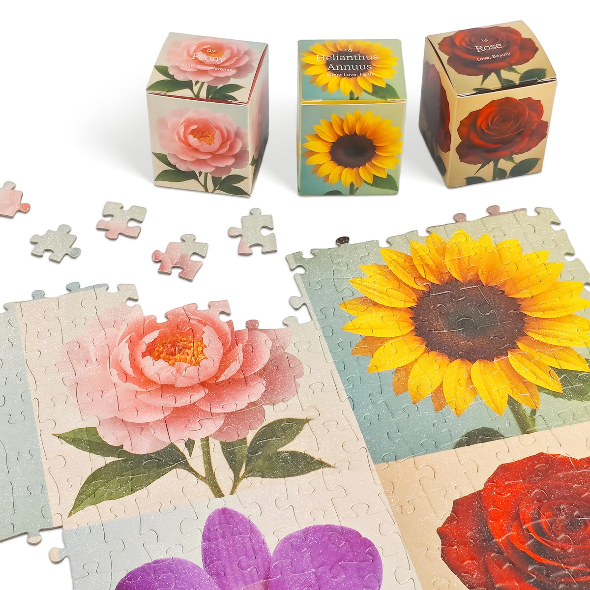 rokt&razo Flower Speaks puzzle stickers enable easy display