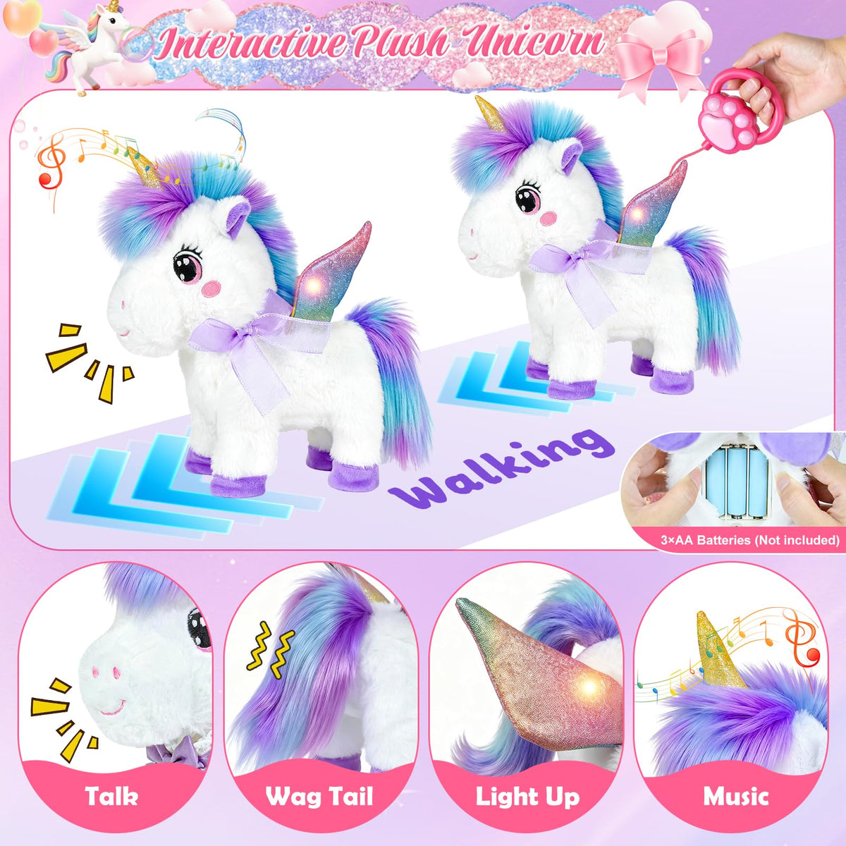 Rolevoria light-up cape with rainbow LEDs adds dreamy dress-up flair.