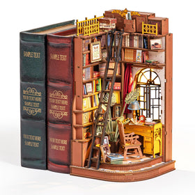 Rolife 3-Hour Easy Build Book Nook Kit on display for a scholarly desk