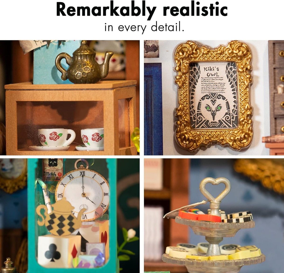 Rolife Alice's Tea Store wooden miniatures and parts for realistic scene building