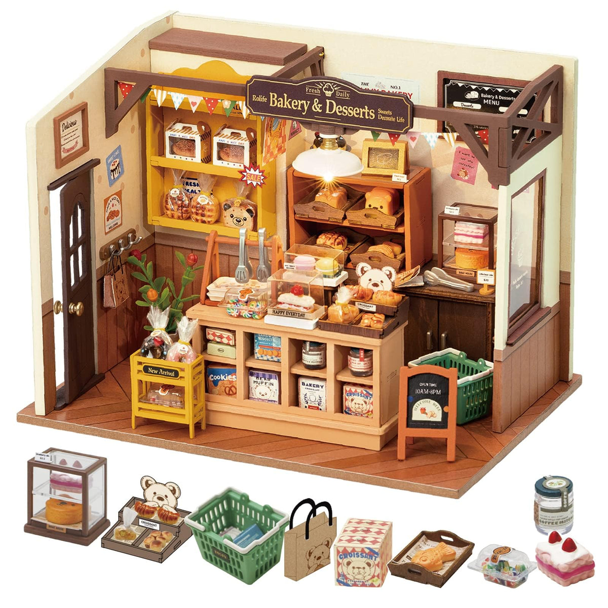 Rolife Becka's Bakery diorama assembly for a detailed relaxing craft