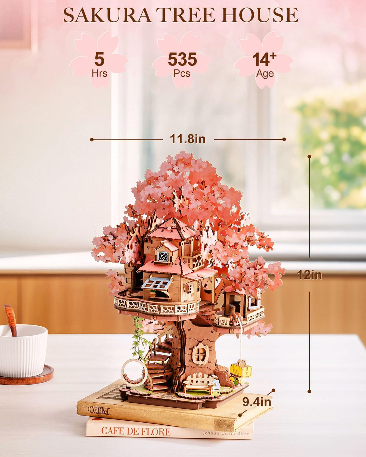 Rolife bonsai tree model on display adds tranquil decor appeal