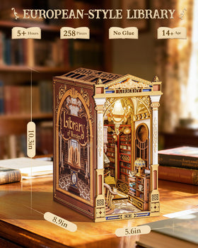 Rolife Book Nook chandelier light creates warm ambience in miniature hall
