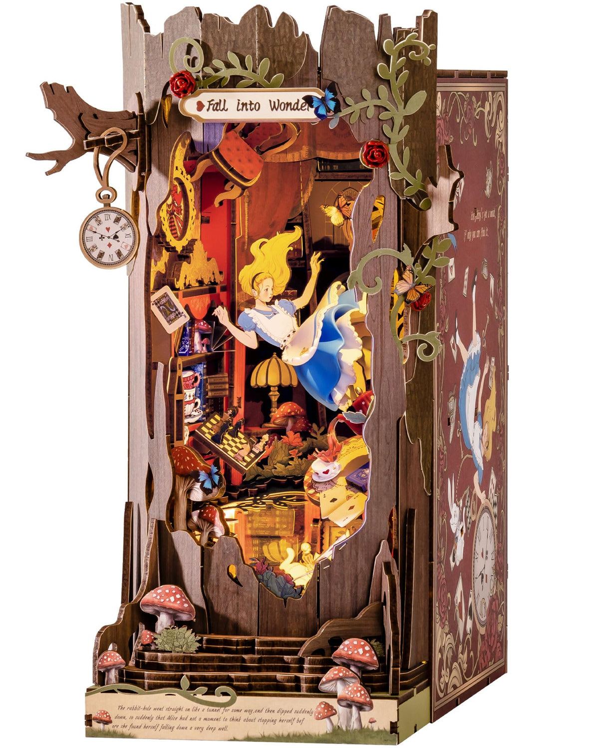Rolife Book Nook Kit cover with whimsical forest scene for cozy reading corners.