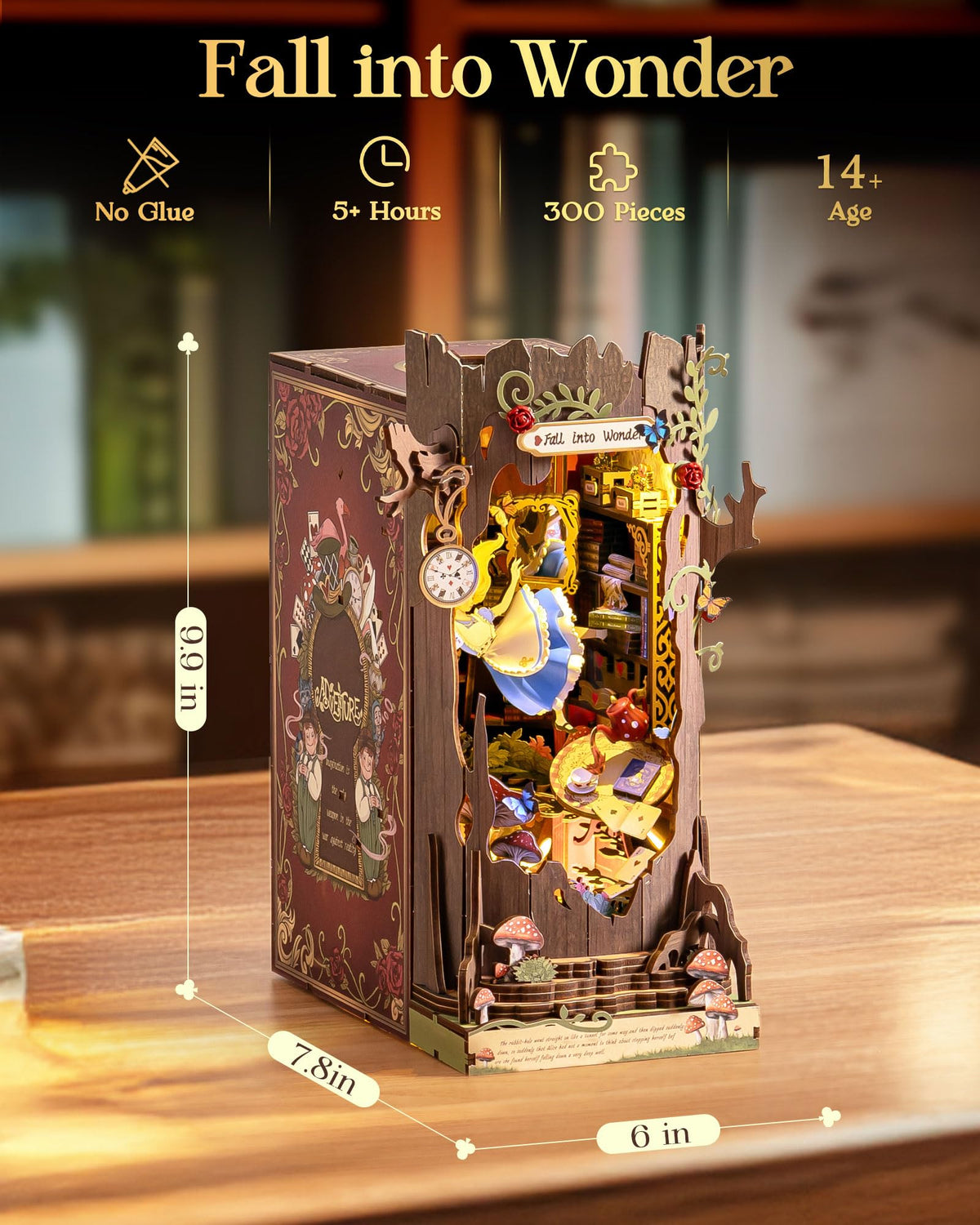 Rolife Book Nook Kit instruction guide helps you assemble step by step.