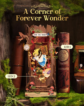 Rolife Book Nook Kit tree hollow scene adds depth to your shelf.