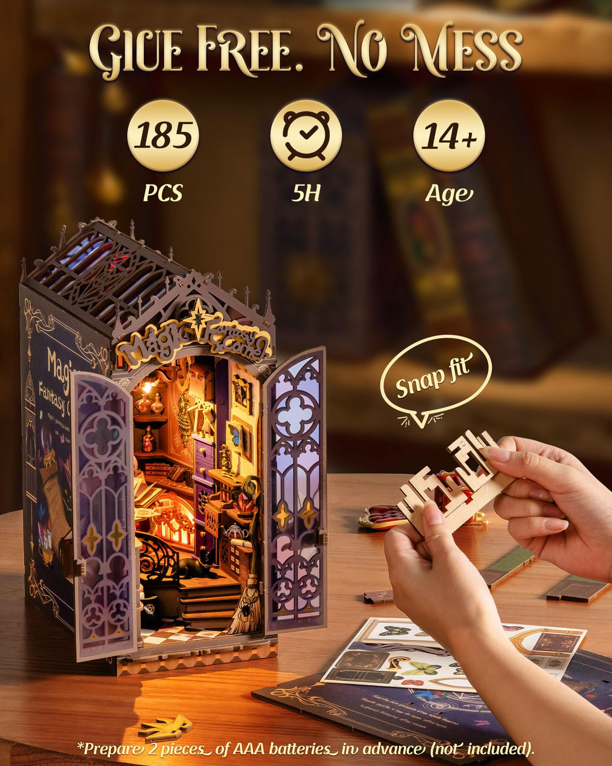 Rolife Book Nook potion cauldron scene invites imaginative play and whimsy.