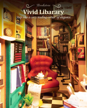 Rolife booknook cozy sofa scene for immersive reading.