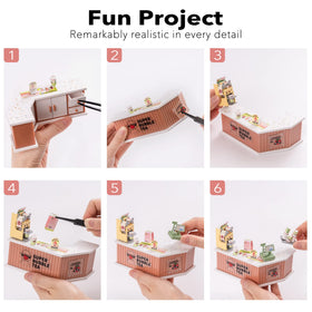 Rolife Bubble Tea Store packaging machine enhances realistic packaging lines for display dioramas.