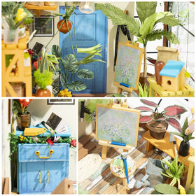 Rolife Cathy’s Flower House detail emphasizes decorative charm for home decor.