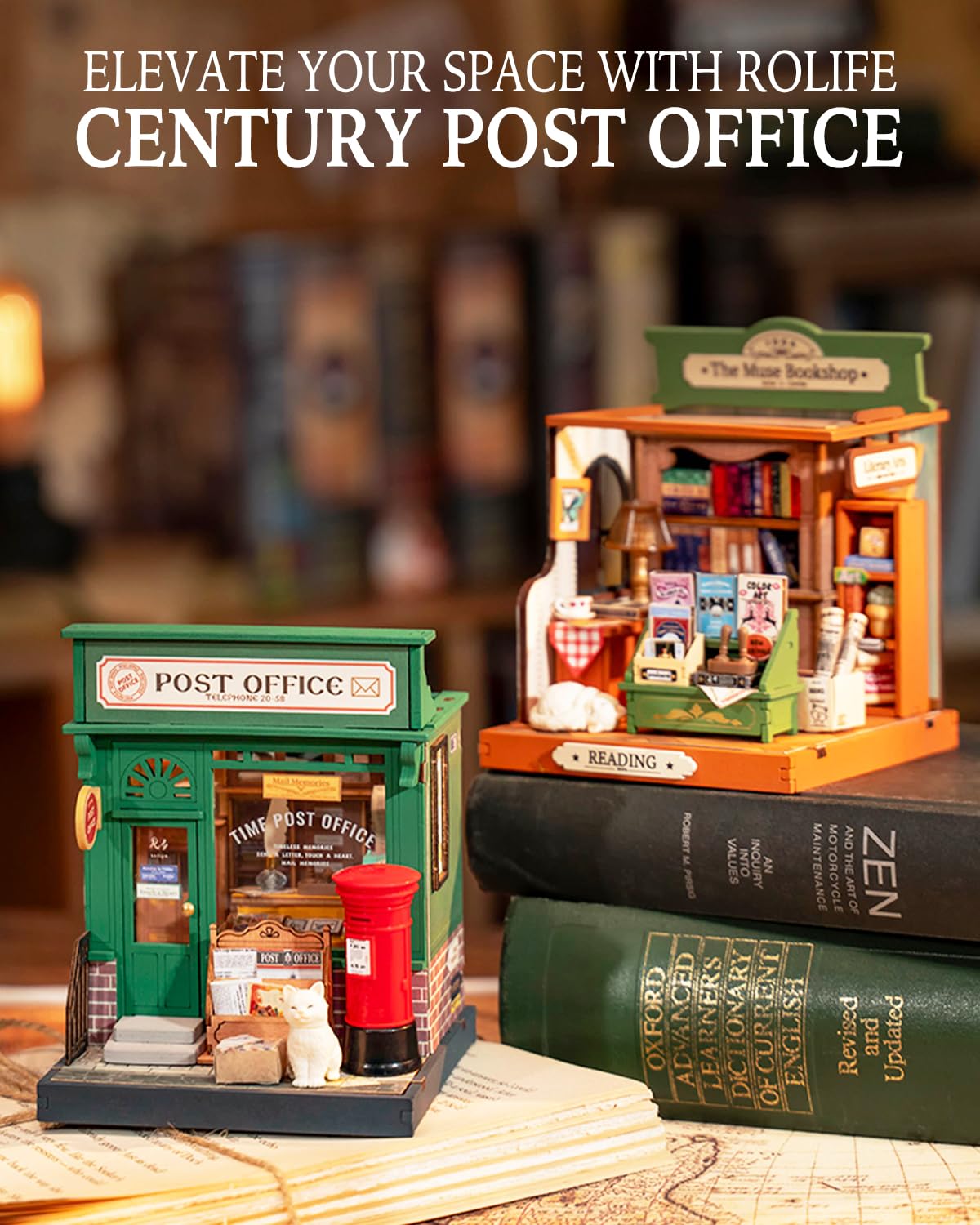 Rolife Century Post Office kit in-progress assembly for a satisfying crafting journey
