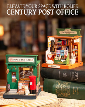 Rolife Century Post Office kit in-progress assembly for a satisfying crafting journey