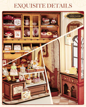 Rolife patisserie macarons display with whimsical dessert details.