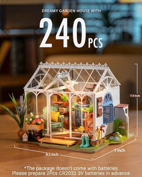 Rolife DIY Mini Greenhouse side view highlighting compact space-saving design.