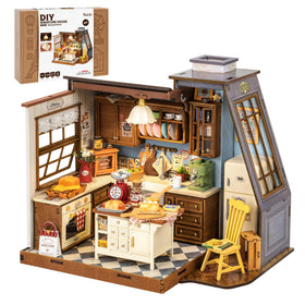 Rolife DIY miniature house kit with semi-open kitchen for immersive play and display.
