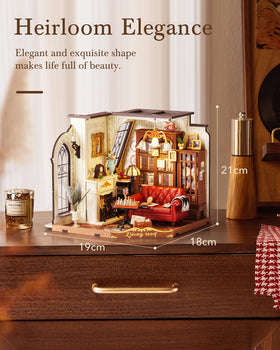 Rolife Victorian parlor open-back design reveals intricate details from every angle