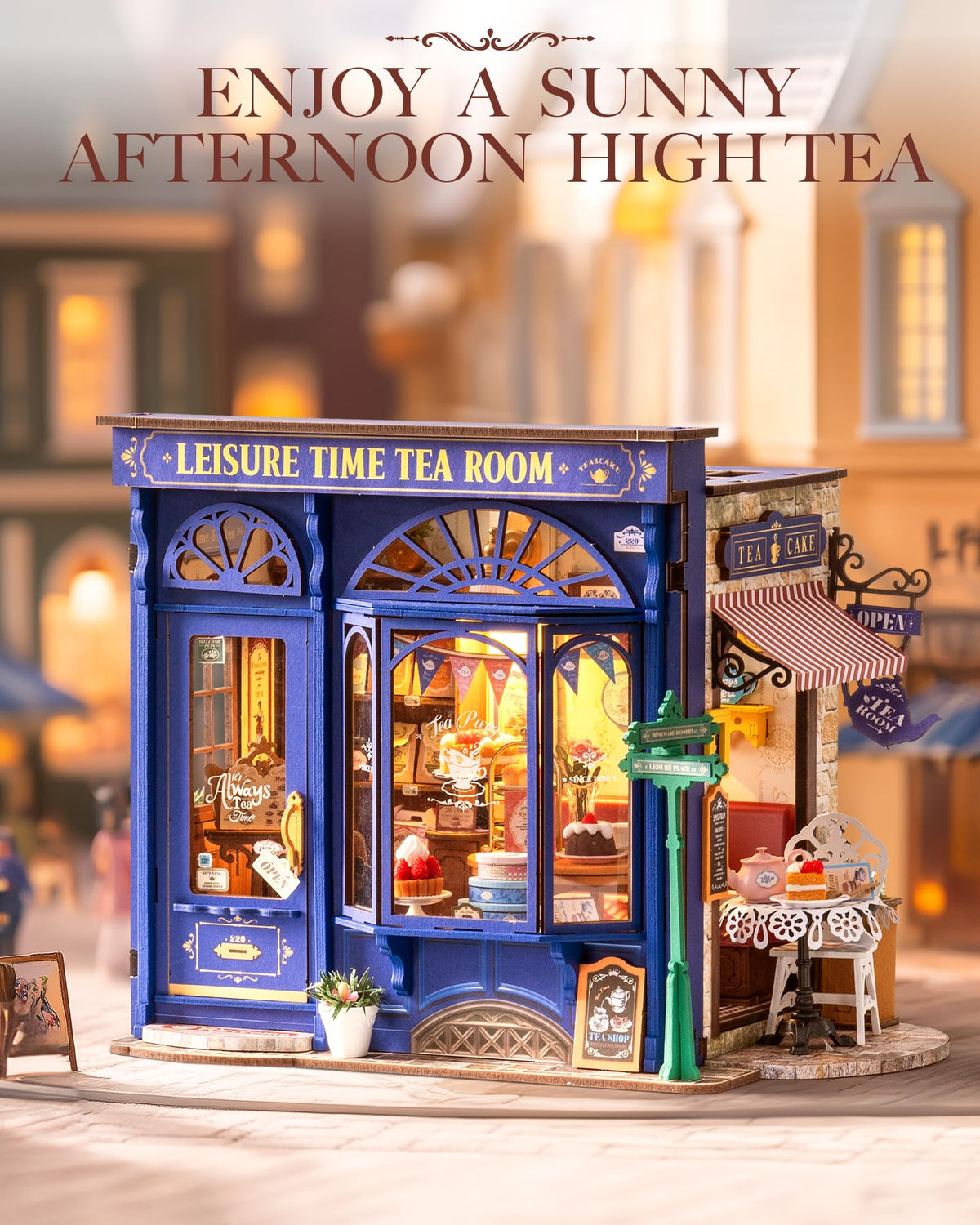Rolife Edwardian tea room interior detail showcases tiny period furnishings