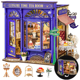 Rolife Edwardian tea room dollhouse open facade detail for display