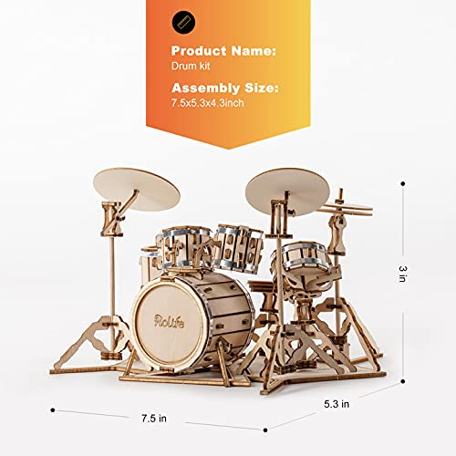 Rolife drum kit desk decor idea adds a touch of craftsmanship to your space