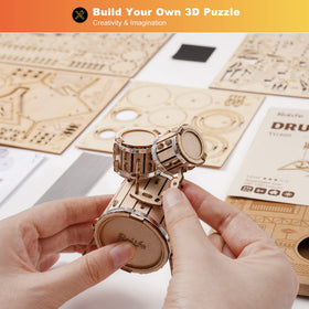 Rolife drum kit laser-cut sheets highlight precision and clean cuts for easy building