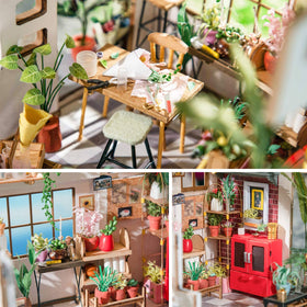 Rolife Emily's Flower Shop during assembly, a satisfying step-by-step journey