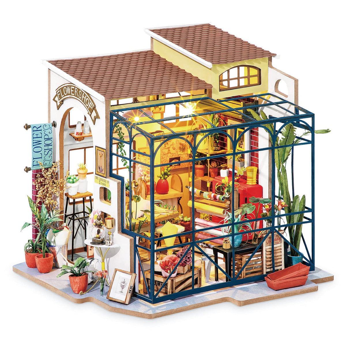 Rolife Emily's Flower Shop kit box for a hands-on creative project