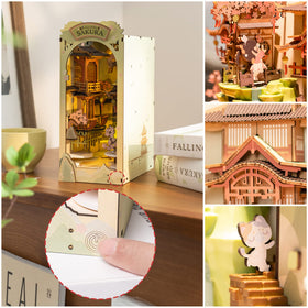 Rolife Falling Sakura DIY kit during assembly session for mindful crafting