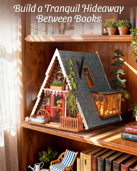 Rolife forest cabin decor enhances home ambiance with warm wood tones.