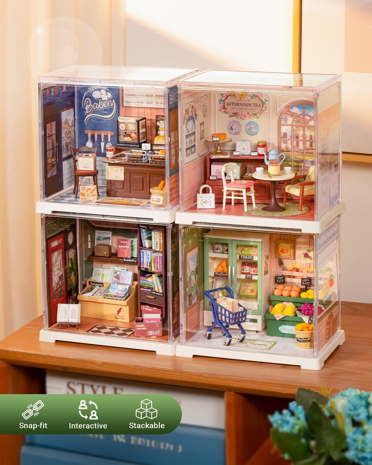 Rolife Fruits Shop diorama scene offers compact display inspiration.