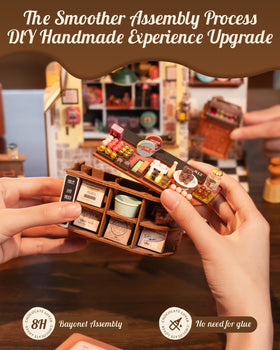 Rolife Henry's Chocolate Shop pantry accents enhance clutter-free arrangement and giftable presentation.