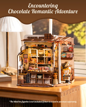 Rolife Henry's Chocolate Shop signage and packaging create inviting branding cues for collectors.