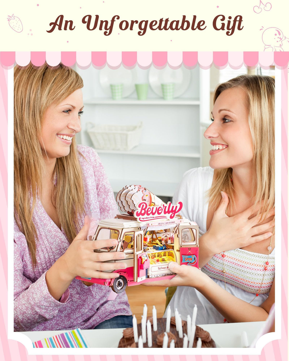 Rolife ice cream truck LED lighting creates warm glow for cozy nights.