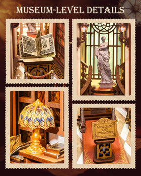 Rolife Library of Wonders elegant exterior panels showcase Baroque art on your bookshelf.