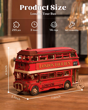 Rolife London Tour Bus compact dimensions fit neatly on a shelf.