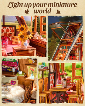 Rolife 336-piece miniature house with detailed components for immersive display.