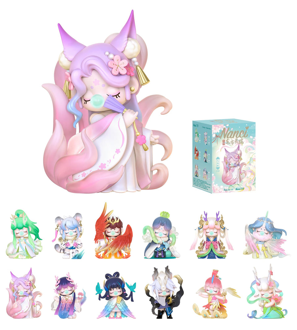 Rolife Nanci white peacock blind box figure for desk display and collection
