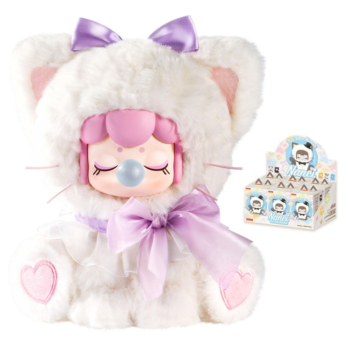 Rolife Nanci blind box cat in afternoon tea design, perfect for display as a collectible.