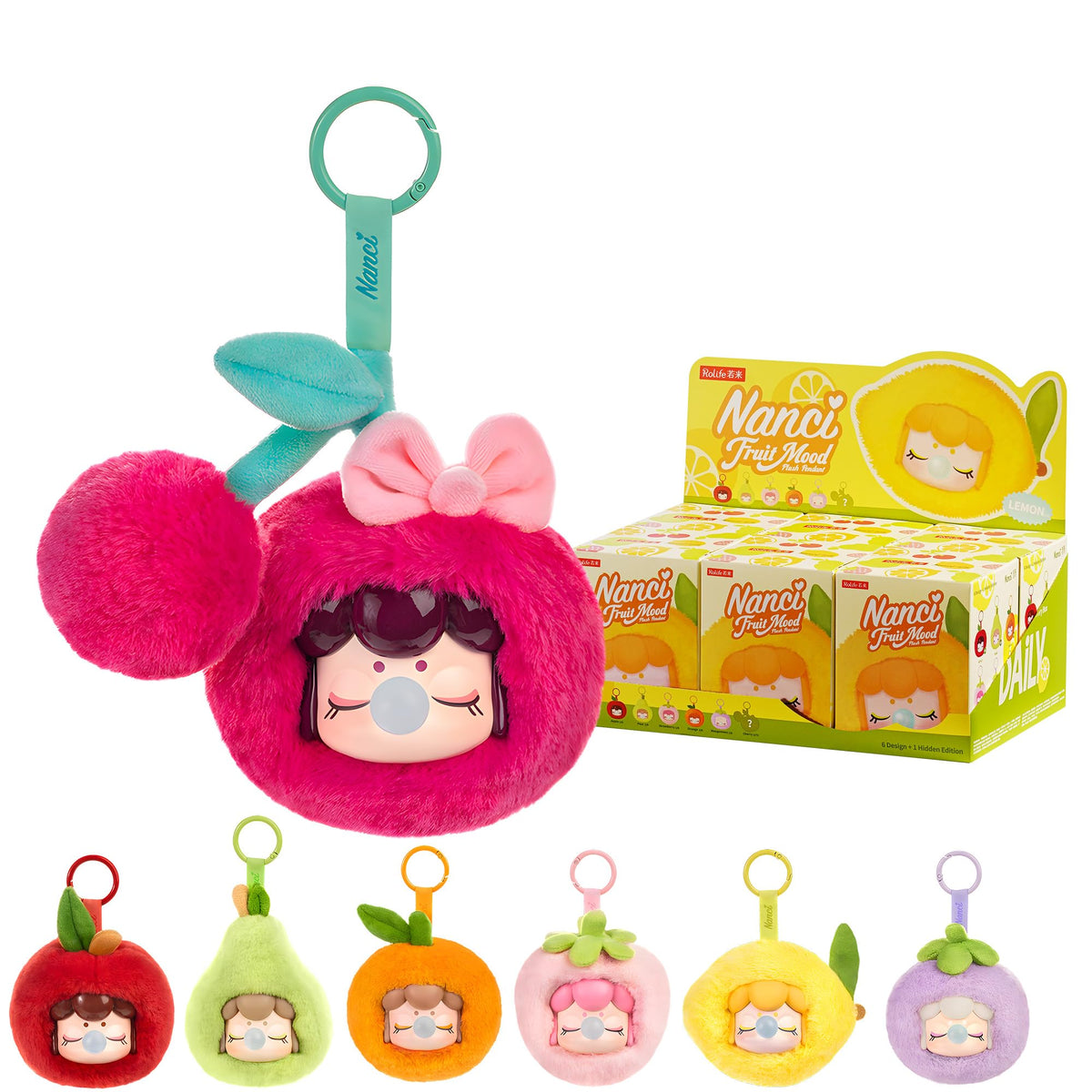 Rolife Nanci blind box plush doll featuring a bright fruit motif ready for gifting.