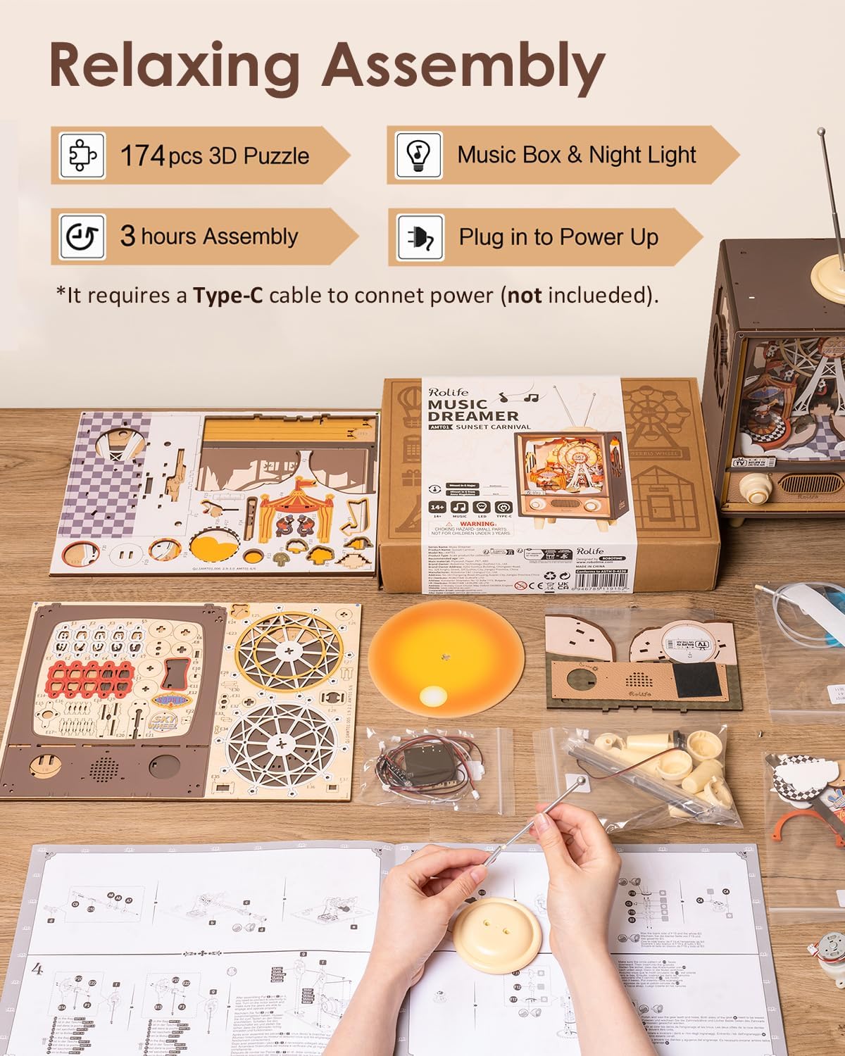 Rolife no-glue assembly keeps crafting relaxing and accessible.