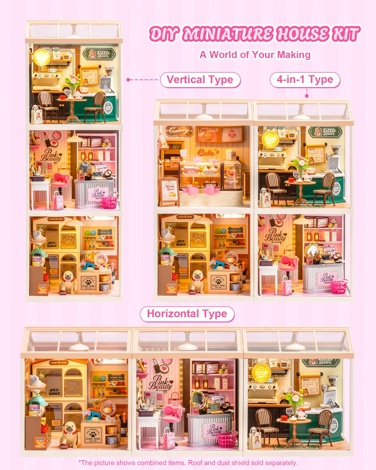 Rolife Pink Beauty Secret daisy-chain lighting enables simple, powered room illumination.