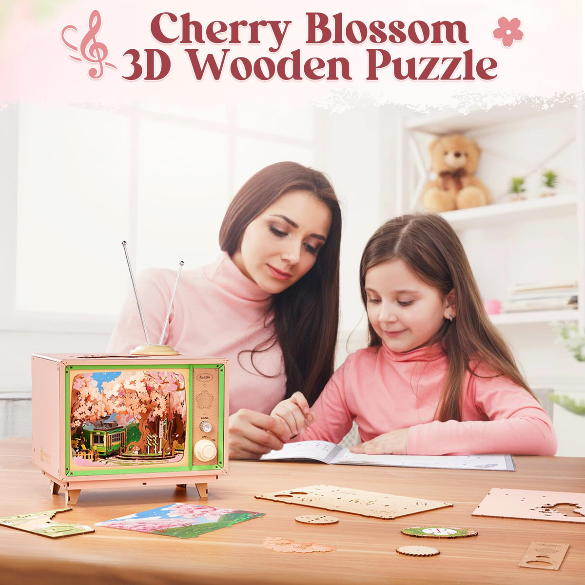 Rolife Sakura Dreamy Tour puzzle assembly process offers a relaxing, tactile build for adults