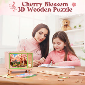 Rolife Sakura Dreamy Tour puzzle assembly process offers a relaxing, tactile build for adults