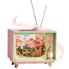 Rolife Sakura Dreamy Tour puzzle pieces ready to assemble for a calming display
